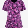 Cherokee Infinity Leopard Vibes Women's 2-Pocket STRETCH V-Neck Print Scrub Top
