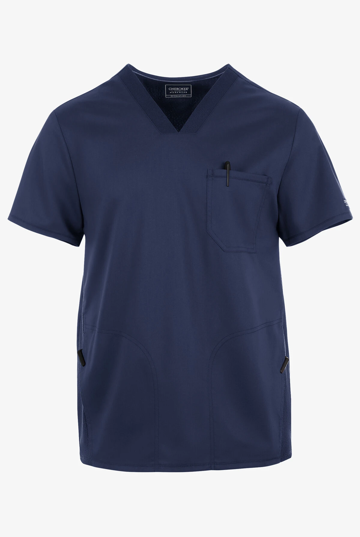 UA Exclusive Cherokee Workwear Revolution Men's 3-Pocket STRETCH Mesh Trim V-Neck Scrub Top 4 UA Exclusive Cherokee Workwear Revolution Men's 3-Pocket STRETCH Mesh Trim V-Neck Scrub Top - Image 4