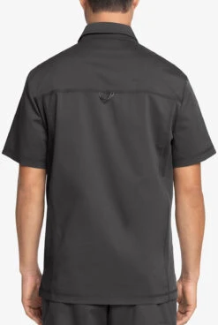Cherokee Workwear Revolution Men's 1-Pocket STRETCH Snap Placket Polo Scrub Top 7 Cherokee Workwear Revolution Men's 1-Pocket STRETCH Snap Placket Polo Scrub Top -Clinic Love Style CK615 PEWTE 4