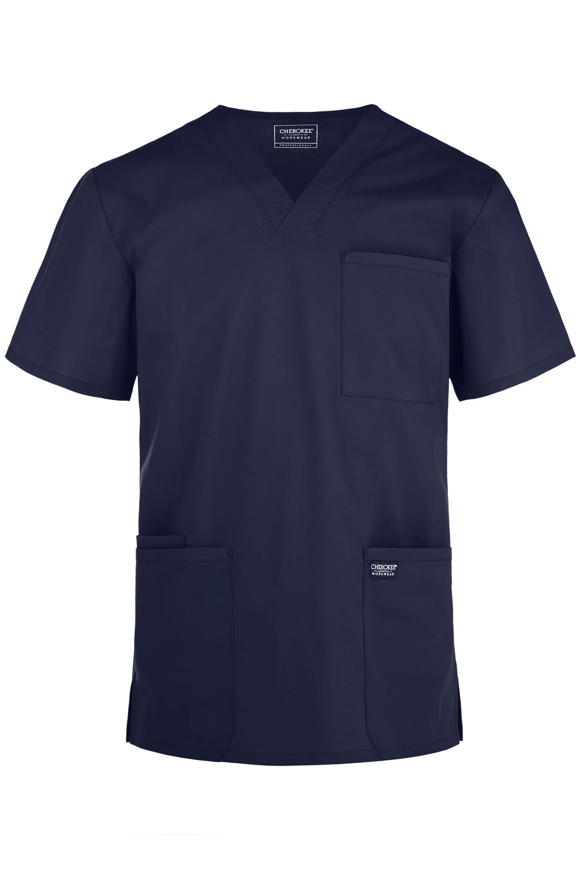 Cherokee Workwear Professionals Men's 4-Pocket STRETCH V-Neck Scrub Top 1 Cherokee Workwear Professionals Men's 4-Pocket STRETCH V-Neck Scrub Top