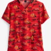 Cherokee Tooniforms Try To Keep Up Lightning McQueen Cars Unisex 2-Pocket STRETCH V-Neck Print Scrub Top