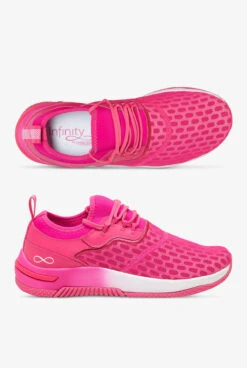 Infinity By Cherokee Women's Dart Electric Pink/White Athletic Lace Up Nursing Shoes