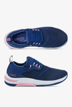 Infinity By Cherokee Women's Dart Navy/Peony Athletic Lace Up Nursing Shoes