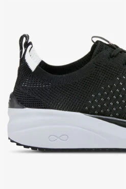 Infinity By Cherokee Women's Everon Knit Black/White Athletic Lace Up Shoes -Clinic Love Style EVRKBAWH BLACK 4 HV