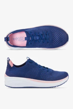 Infinity By Cherokee Women's Everon Knit Navy/Peony Athletic Lace Up Nursing Shoes
