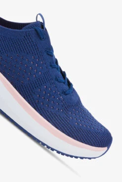 Infinity By Cherokee Women's Everon Knit Navy/Peony Athletic Lace Up Nursing Shoes -Clinic Love Style EVRKNVPO NAVY 3