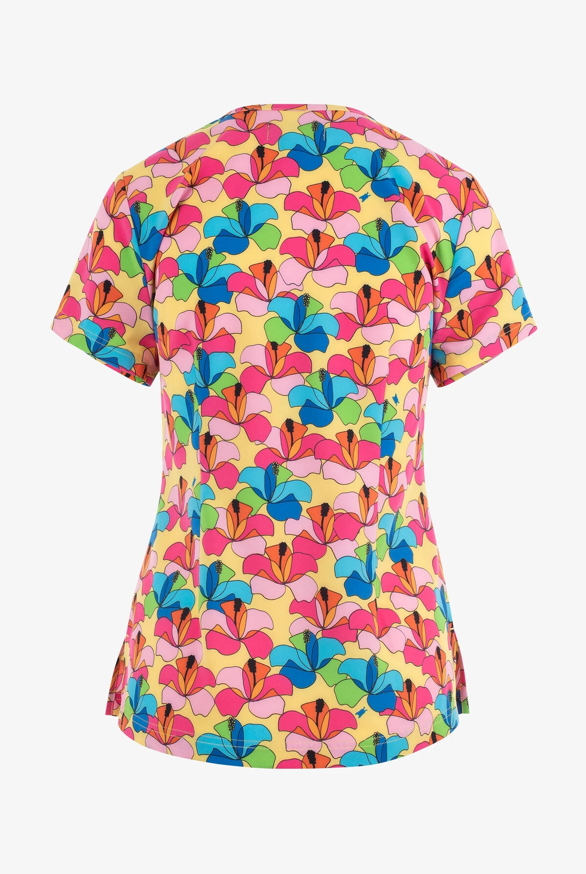 French Bull By Koi Bora Bora Floral Women's 2-Pocket STRETCH V-Neck Print Scrub Top 2 French Bull By Koi Bora Bora Floral Women's 2-Pocket STRETCH V-Neck Print Scrub Top - Image 2
