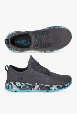 Infinity By Cherokee Women's Fly Pewter/Night Ocean Camo Athletic Lace Up Nursing Shoes