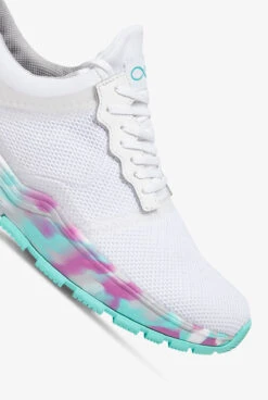 Infinity By Cherokee Women's Fly White/Mulberry Mint Camo Athletic Lace Up Nursing Shoes -Clinic Love Style FLYWMMC 103023 3 HV