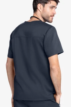 Grey's Anatomy™ By Barco Men's 2-Pocket Tuck In Crossover V-Neck Scrub Top -Clinic Love Style GA091 STEEL 4