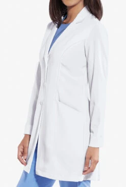 Grey's Anatomy By Barco Signature Women's 34" 2-Pocket STRETCH Lab Coat -Clinic Love Style GAS001 WHITE 5