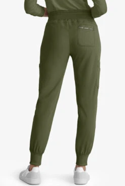 Grey's Anatomy™ By Barco Spandex STRETCH Carly Women's 7-Pocket Cargo Jogger Scrub Pants -Clinic Love Style GRS527 OLIVE 4