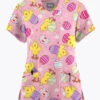 Butter-Soft Originals Easter Morning Blush Women's 6-Pocket Scallop Neck Printed Scrub Top