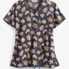 UA Gingerbread Cookies Granite Women's 2-Pocket Mock Wrap Print Scrub Top