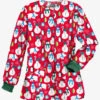 Butter-Soft North Pole Party Red Women's 2-Pocket Warm-Up Print Scrub Jacket