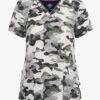 Healing Hands Stylized Camo Women's 3-Pocket STRETCH V-Neck Print Scrub Top