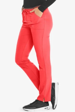 Heartsoul Break On Through Women's 4-Pocket STRETCH Logo Elastic Cargo Scrub Pants -Clinic Love Style HL185 RUBGR 3