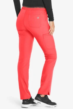 Heartsoul Break On Through Women's 4-Pocket STRETCH Logo Elastic Cargo Scrub Pants -Clinic Love Style HL185 RUBGR 4