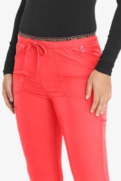 Heartsoul Break On Through Women's 4-Pocket STRETCH Logo Elastic Cargo Scrub Pants -Clinic Love Style HL185 RUBGR 5