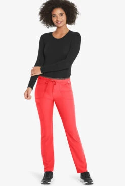 Heartsoul Break On Through Women's 4-Pocket STRETCH Logo Elastic Cargo Scrub Pants -Clinic Love Style HL185 RUBGR 6