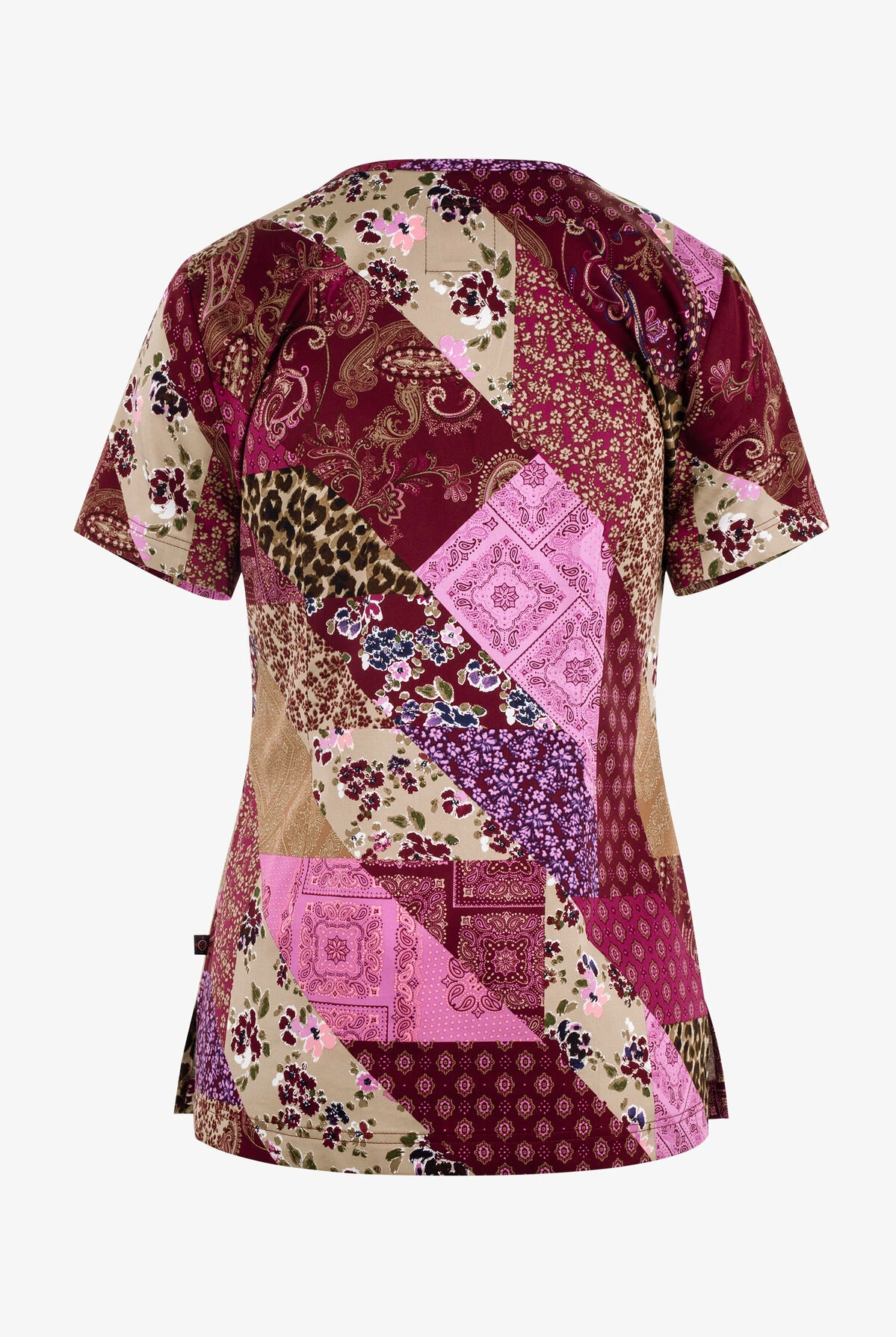 Koi Patched With Love Women's 2-Pocket STRETCH V-Neck Print Scrub Top 2 Koi Patched With Love Women's 2-Pocket STRETCH V-Neck Print Scrub Top - Image 2