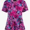 Koi Basics Brilliant Butterflies Women's 2-Pocket STRETCH V-Neck Print Scrub Top