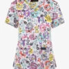 Koi Basics Fur Baby Bunch Women's 2-Pocket STRETCH V-Neck Print Scrub Top