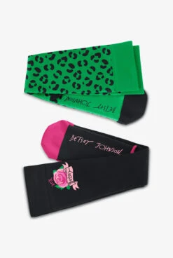Betsey Johnson Leopard Flora Women's 2-Pack 15-20 MmHg Moderate Compression Socks
