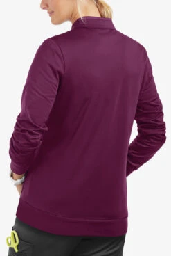 UA Butter-Soft STRETCH Women's 2-Pocket Technical Knit Zip Front Scrub Jacket -Clinic Love Style KN482 WINE 4