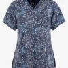 Maevn Subtle Flower Marbled Women's 3-Pocket STRETCH V-Neck Print Scrub Top