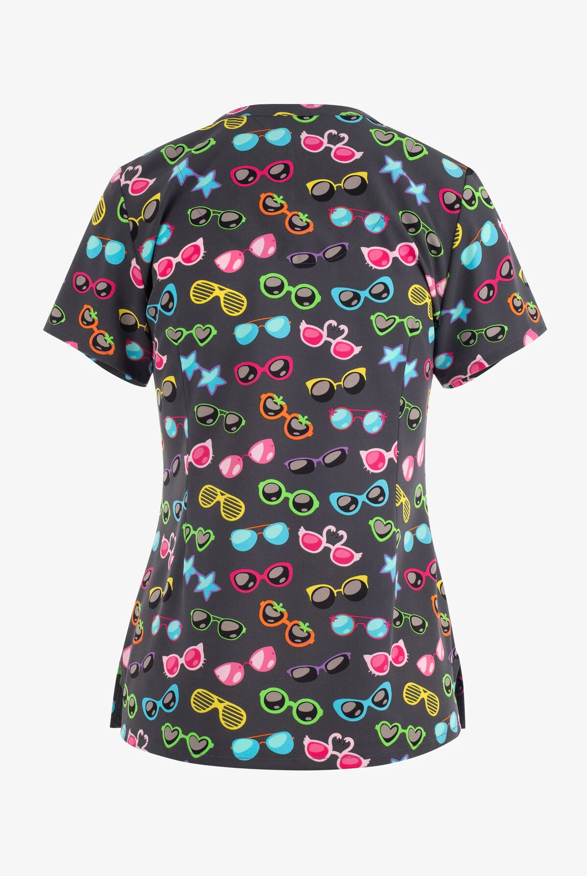 Maevn Colorful Sweet Shades Women's 3-Pocket STRETCH V-Neck Print Scrub Top 2 Maevn Colorful Sweet Shades Women's 3-Pocket STRETCH V-Neck Print Scrub Top - Image 2