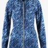 Easy Stretch By Butter-Soft Abstract Animal Navy Women's 5-Pocket Zip-Front Print Scrub Hoodie