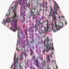 UA Best Buy Antik Ikat Eggplant Women's 3-Pocket V-Neck Print Scrub Top