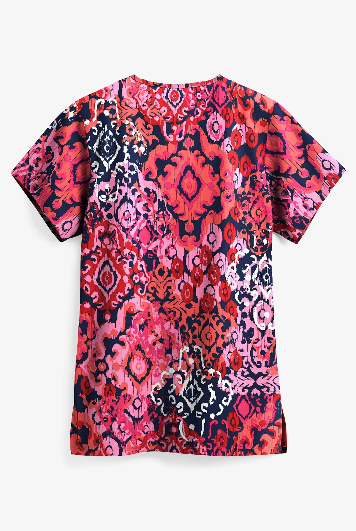 UA Ikat Paradise Navy Women's 3-Pocket V-Neck Print Scrub Top 2 UA Ikat Paradise Navy Women's 3-Pocket V-Neck Print Scrub Top - Image 2