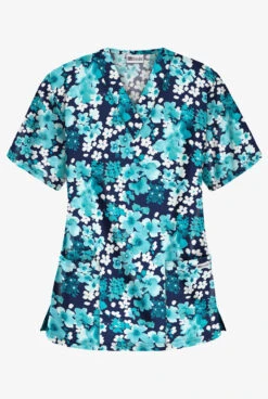 UA Best Buy River Floral Navy Women's 3-Pocket V-Neck Print Scrub Top