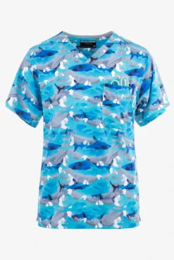 Skechers Wild Tides Camo Men's 1-Pocket STRETCH V-Neck Print Scrub Top