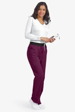 Butter-Soft Scrubs By UA™ Women's New Yoga Style Pants -Clinic Love Style STN326C WIBLA 3