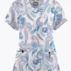 Butter-Soft Originals Kashmir Paisley Women's 6-Pocket Scallop Neck Printed Scrub Top
