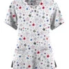 Butter-Soft Originals Summer Starburst Women's 3-Pocket Criss Cross Printed Scrub Top 