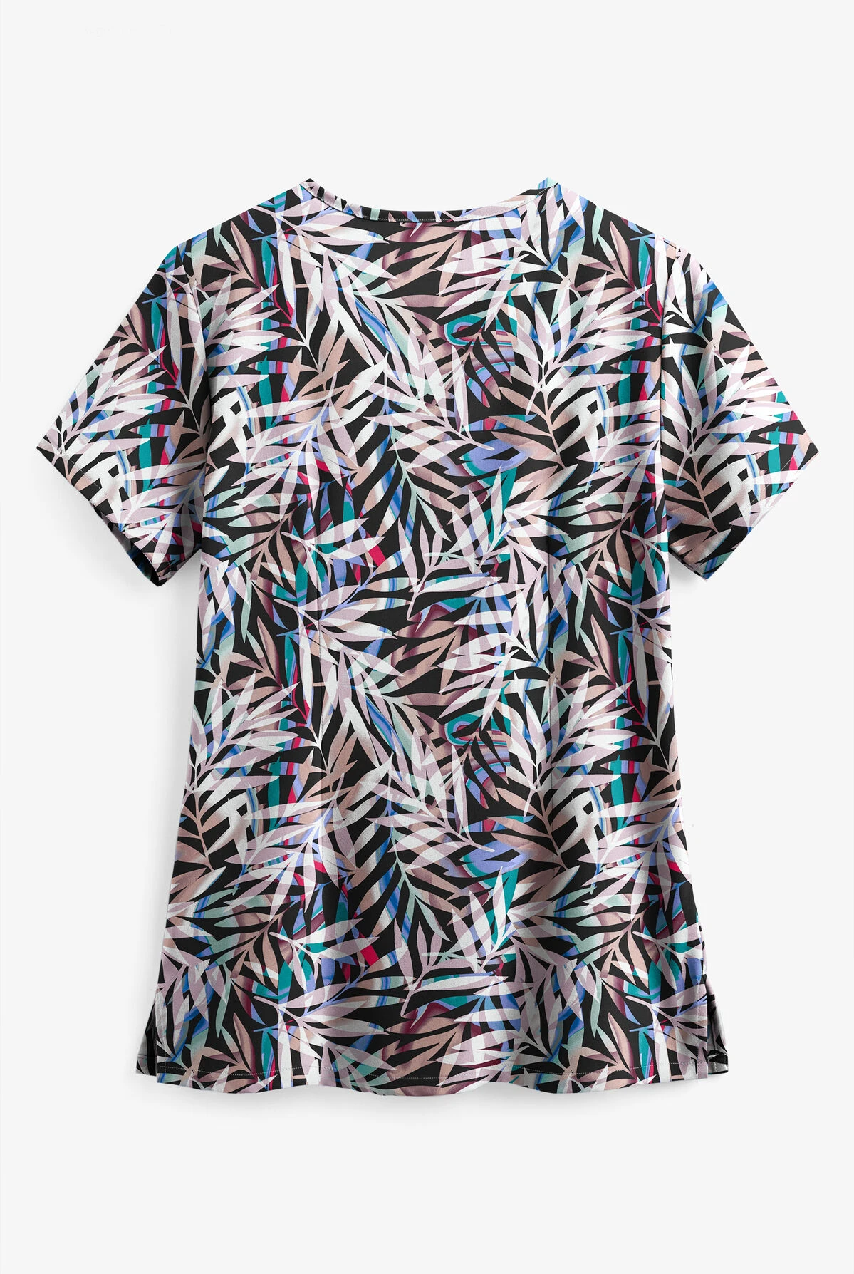Easy STRETCH By Butter-Soft™ Falling Fronds Onyx Black Printed Women's 4-Pocket V-Neck Scrub Top 2 Easy STRETCH By Butter-Soft™ Falling Fronds Onyx Black Printed Women's 4-Pocket V-Neck Scrub Top - Image 2