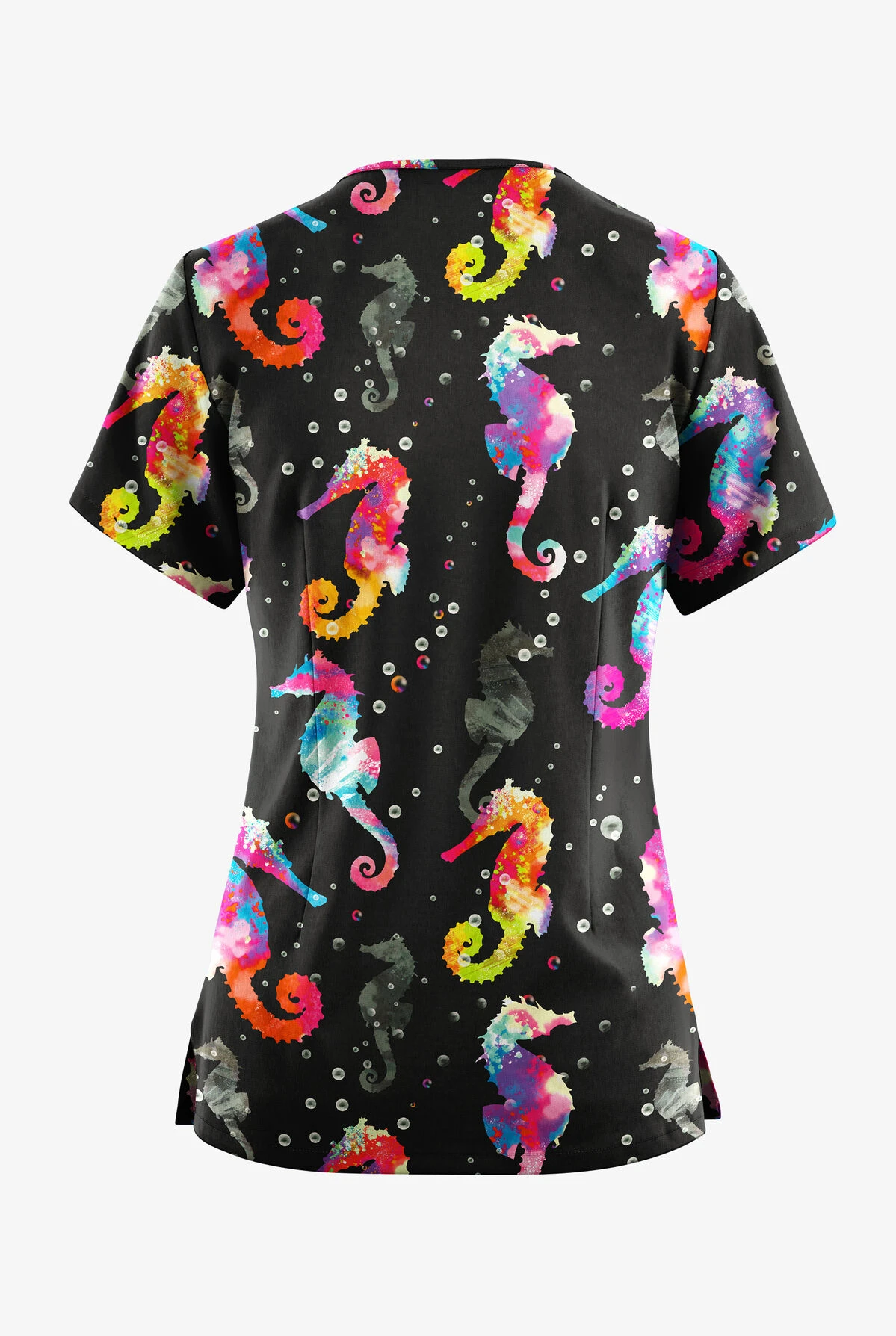 Butter-Soft Originals Relaxing Day Women's 4-Pocket Rounded V-Neck Printed Scrub Top 2 Butter-Soft Originals Relaxing Day Women's 4-Pocket Rounded V-Neck Printed Scrub Top - Image 2