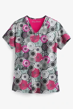 Easy STRETCH By Butter-Soft™ Mandala Tapestry Women's 2-Pocket Print Scrub Top