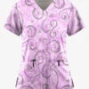 Easy STRETCH By Butter-Soft Whimsical Sky Amethyst Mist Women's 2-Pocket V-Neck Print Scrub Top