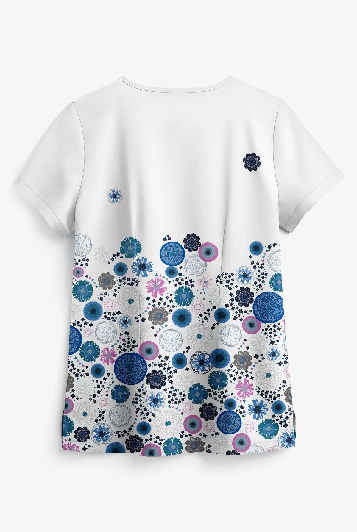 UA Butter-Soft STRETCH Dancing Floral Women's 1-Pocket Print Scrub Top 2 UA Butter-Soft STRETCH Dancing Floral Women's 1-Pocket Print Scrub Top - Image 2