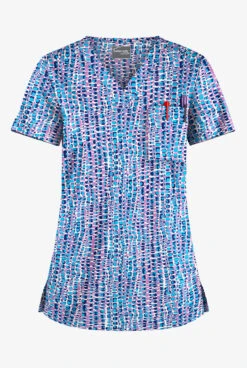 UA Butter-Soft STRETCH Urban Animal Orchid Women's 1-Pocket V-Neck Tuck-In Printed Scrub Top