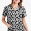 UA Butter-Soft STRETCH Desert Stars Black Printed Women's 2-Pocket V-Neck Scrub Top
