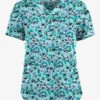 Easy Stretch By Butter-Soft Mystical Animal Women's 3-Pocket V-Neck Tuck-In Printed Scrub Top