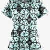 UA Butter-Soft STRETCH Desert Rose Black Printed Women's 6-Pocket Peasant Style Scrub Top