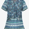 UA Butter-Soft STRETCH Jacobean Border Pewter Women's 2-Pocket With Angled Welt Print Scrub Top