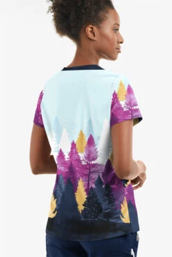 Butter-Soft Nordic Forest Berry Burst Women's 2-Pocket With Angled Welt V-Neck Print Scrub Top 5 Butter-Soft Nordic Forest Berry Burst Women's 2-Pocket With Angled Welt V-Neck Print Scrub Top -Clinic Love Style TS631NFBB 3